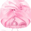 Bonnet double épaisseur en satin rose