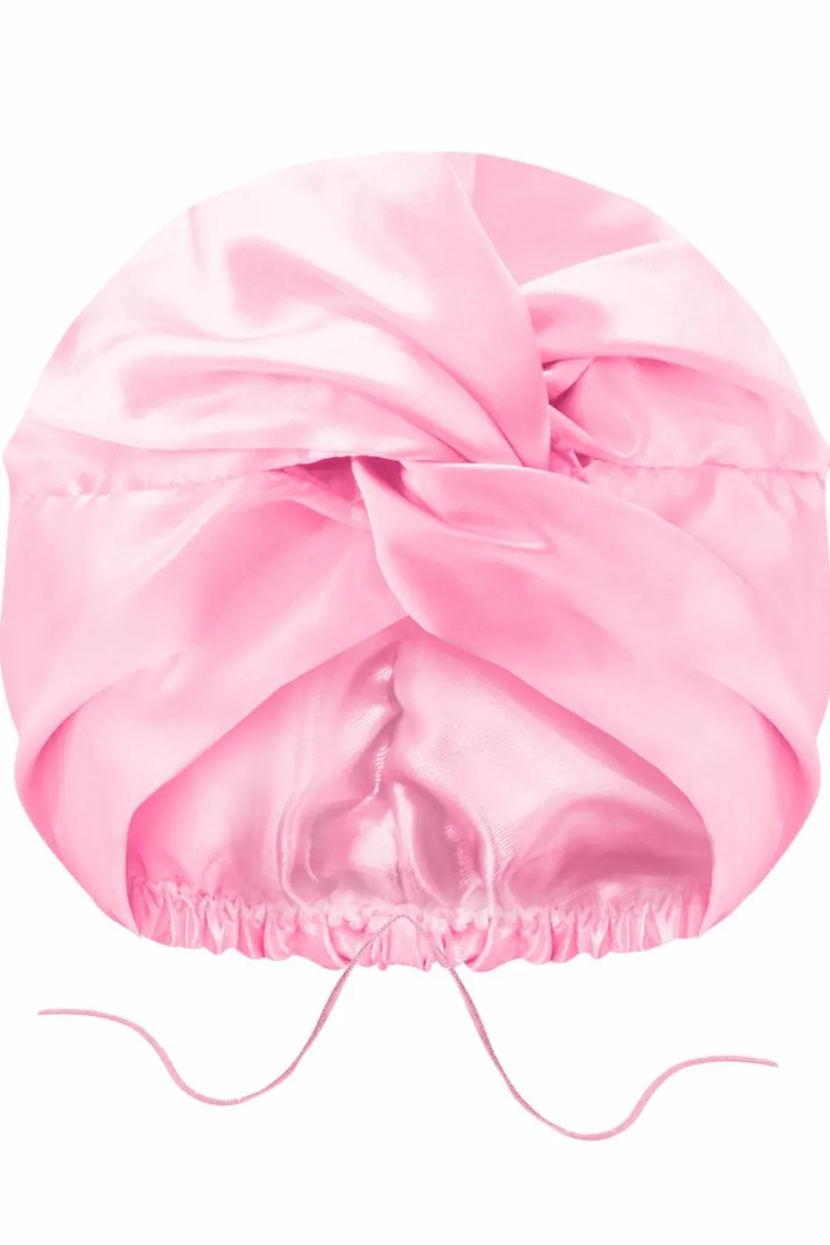 Bonnet double épaisseur en satin rose