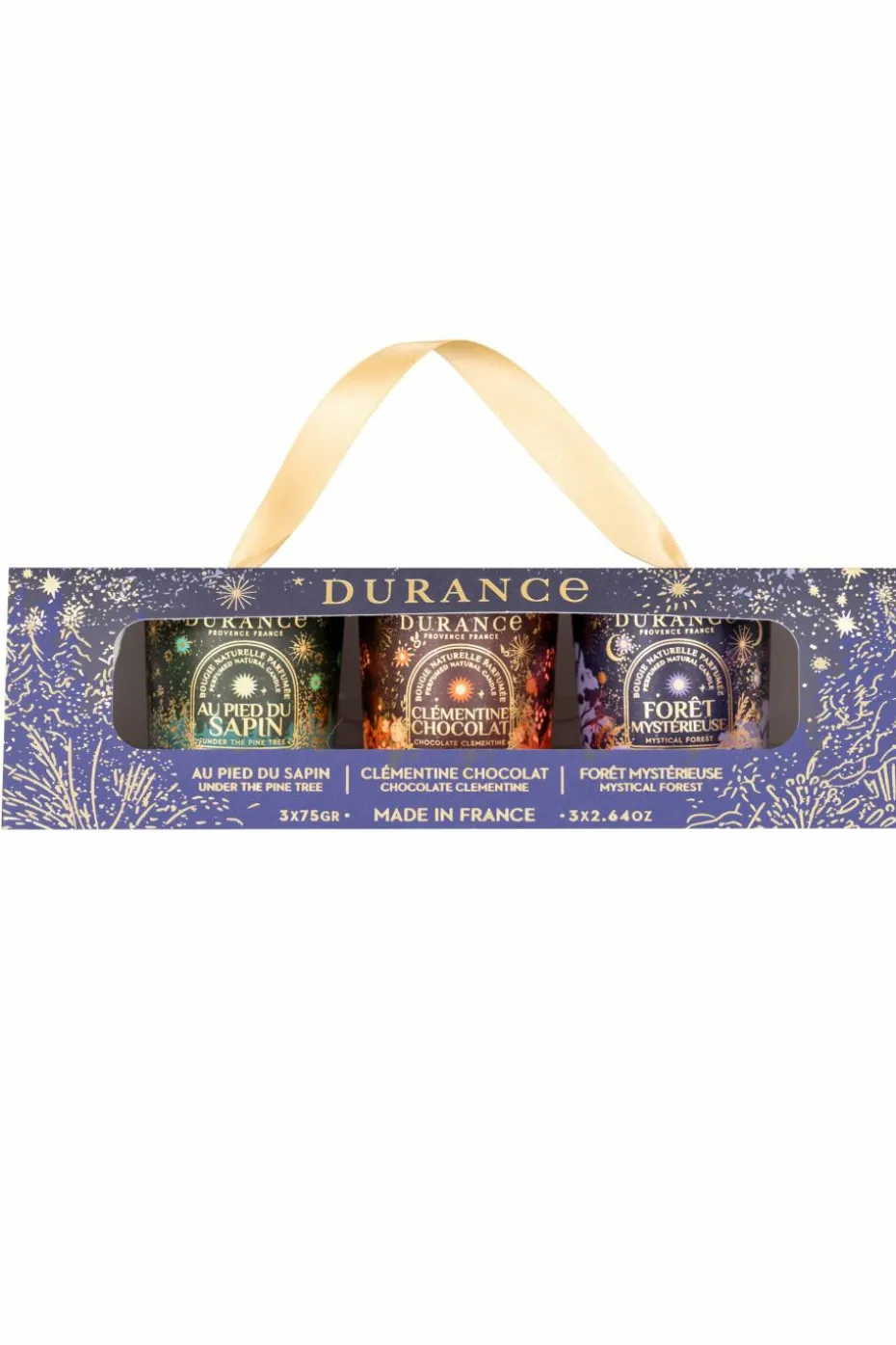 Coffret 3 bougies Au Pied du Sapin, Clémentine Chocolat & Forêt Mystérieuse