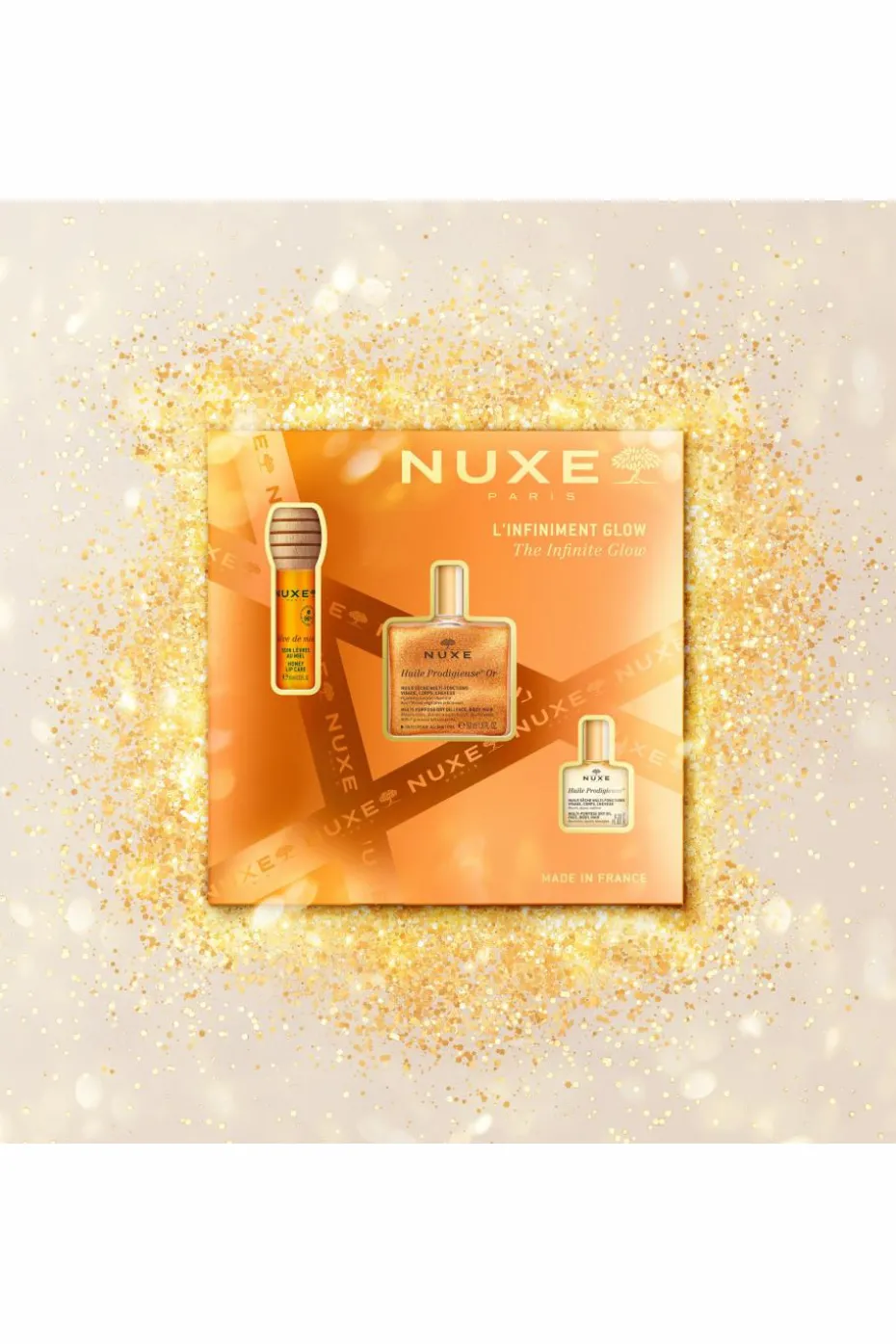 Coffret Noël L’Infiniment Glow avec Huile Prodigieuse Or 50ml et un soin offert