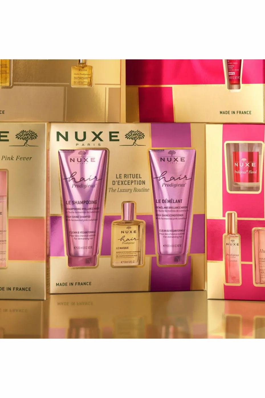 Coffret Noël nutrition cheveux Nuxe Hair avec shampoing & démélant Brillance Miroir 200ml