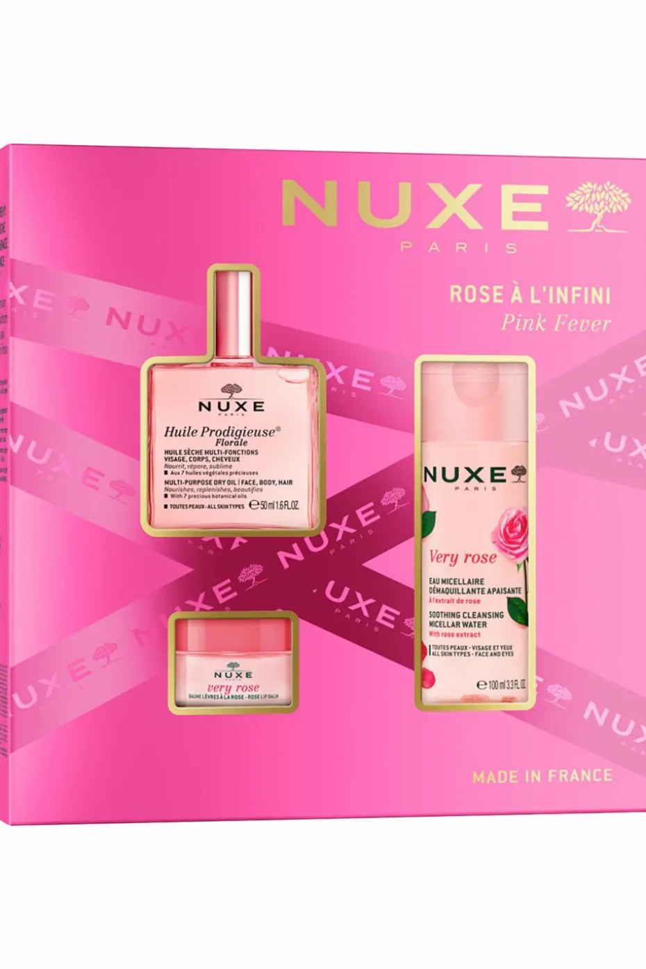 Coffret Noël soin visage rose avec l’huile prodigieuse florale 50ml et un soin offert