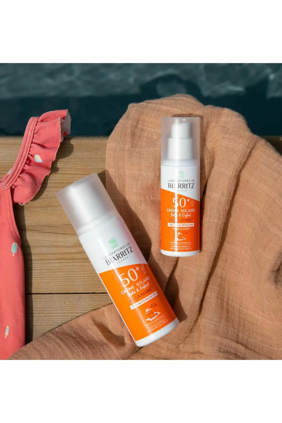 Crème solaire minérale bébé & enfant SPF50+