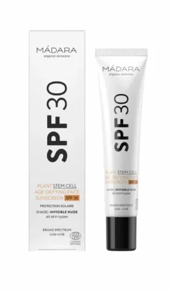 Crème solaire minérale visage anti-âge SPF30