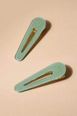 Duo de barrettes vert d’eau