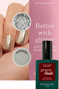 Duo de poudre à effet et paillettes et vernis Green Flash
