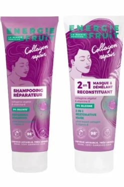 Duo shampoing et masque collagène pour cheveux très abîmés