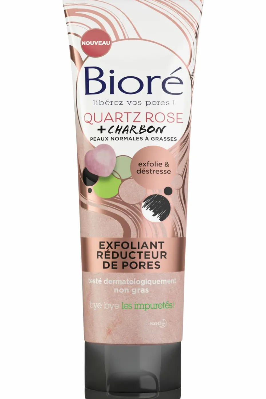 Exfoliant réducteur de pores quartz rose et charbon