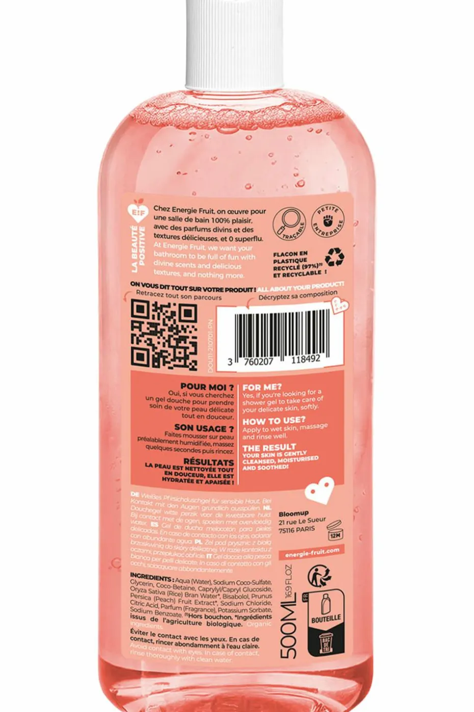 Gel douche pêche blanche & eau de riz