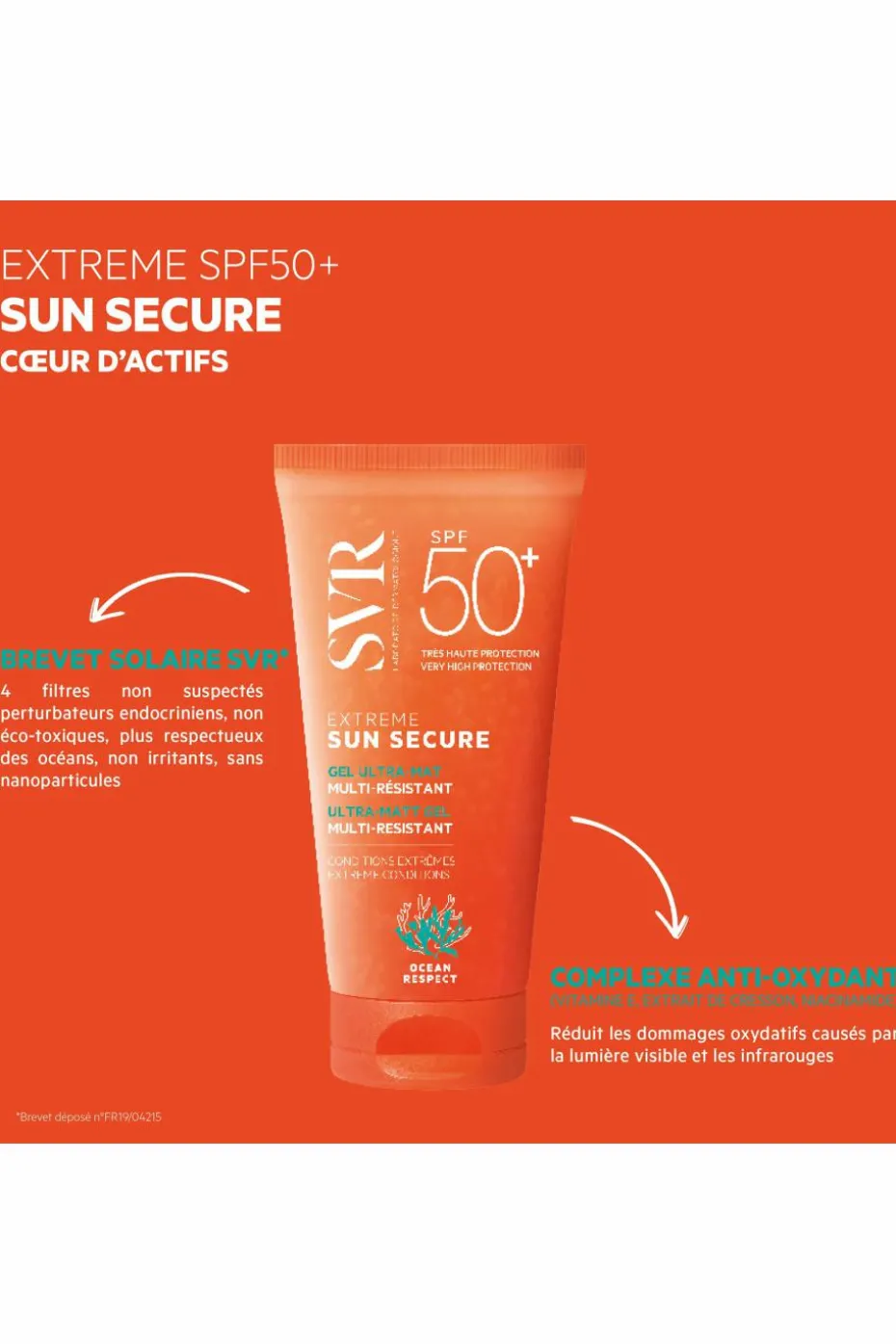 Gel solaire ultra mat Sun Secure Extrême SPF50+