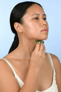 Gua Sha en jade vert