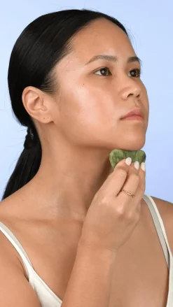 Gua Sha en jade vert