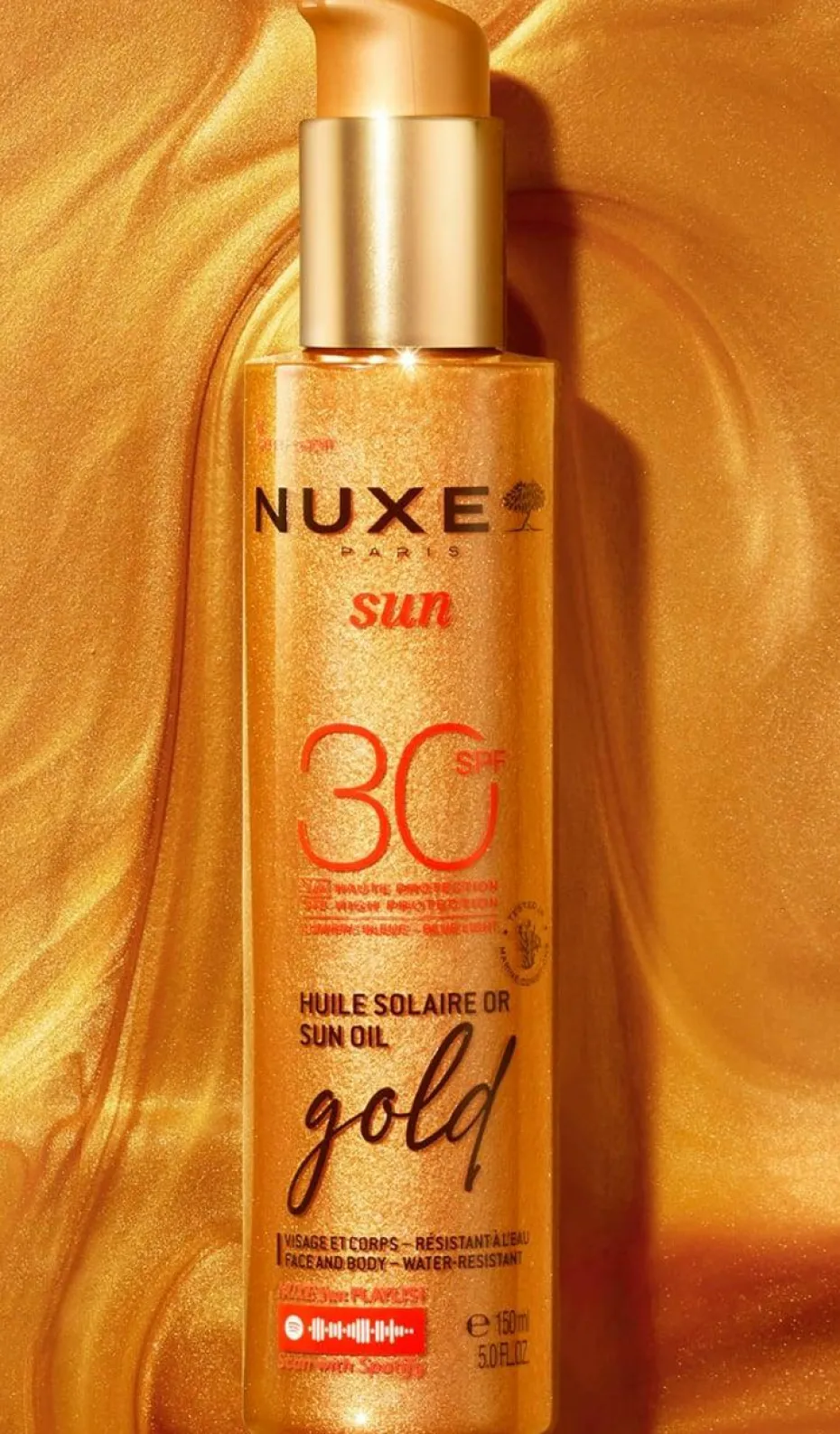 Huile solaire or haute protection SPF30 Nuxe Sun