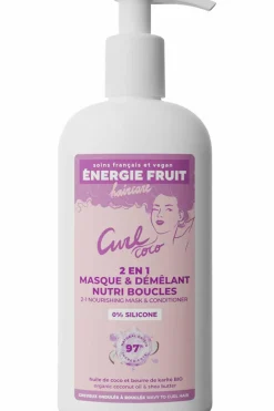 Masque capillaire 2-en-1 pour cheveux bouclés au coco & beurre de karité