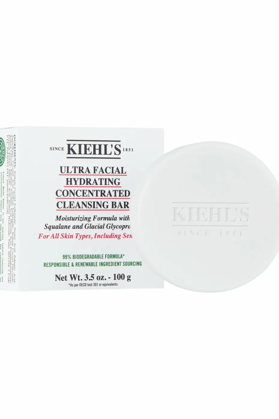 Nettoyant solide concentré hydratant pour tous types de peaux Ultra Facial