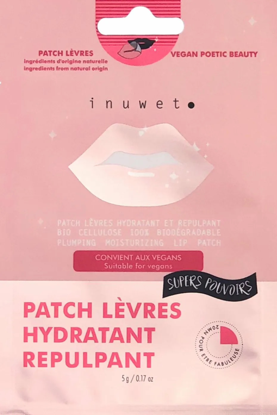 Patch lèvres hydratant & repulpant en bio-cellulose