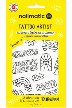 Planche de tatouages à colorier seventies