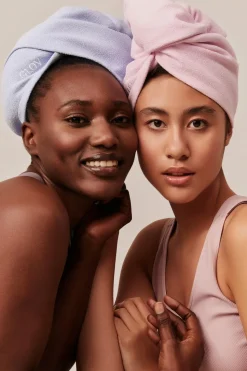 Serviette ultra-absorbante pour cheveux rose