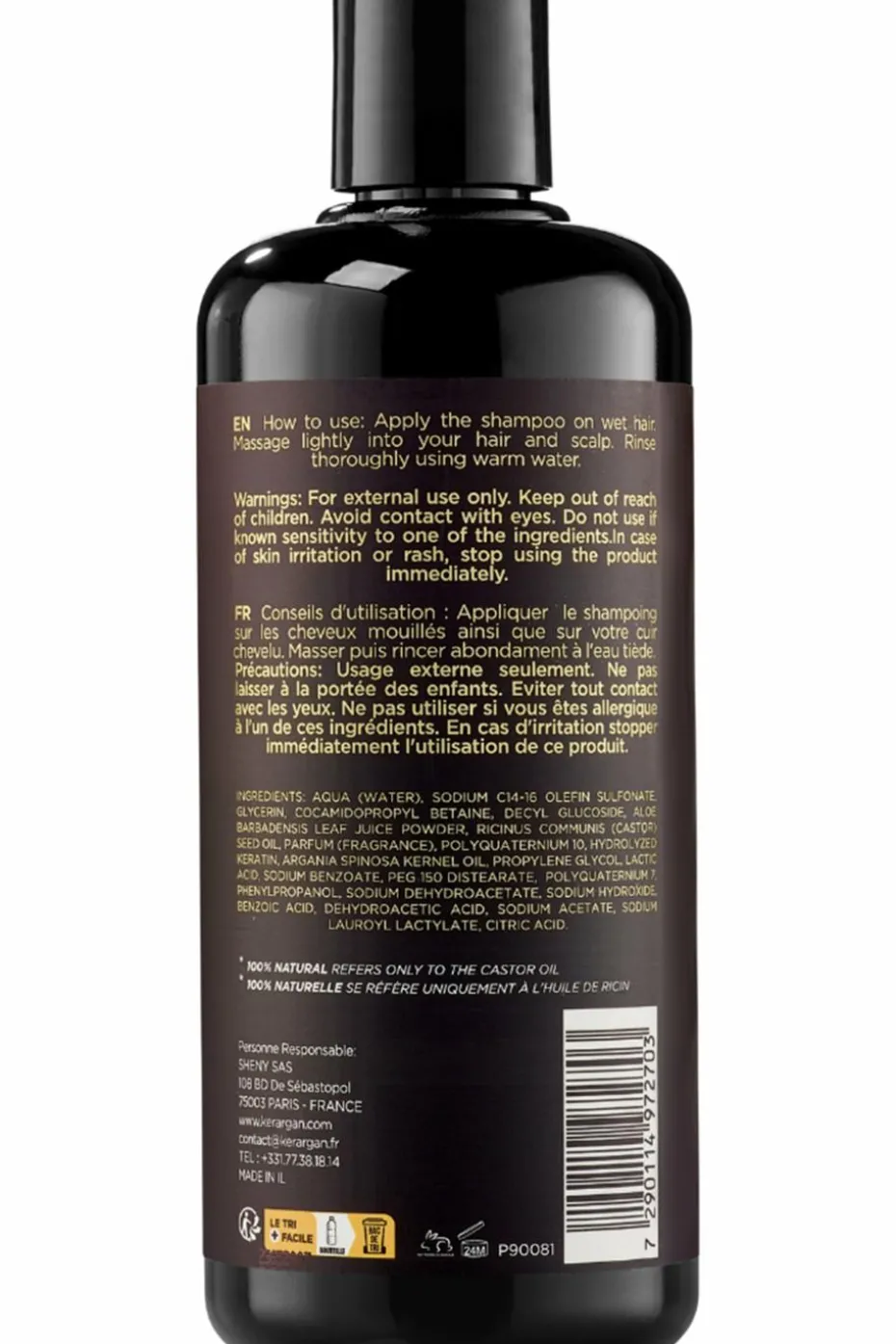 Shampoing anti-chute à l’huile de ricin