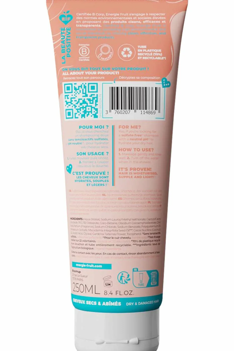 Shampoing pour cheveux secs au monoï et à l’huile de macadamia