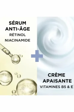 Soin visage sérum-en-crème anti-ride au rétinol à usage quotidien